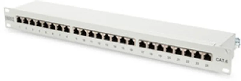 DIGITUS Patchpanel   1HE 24-Port Cat6     geschirmt grau