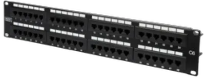 DIGITUS Patchpanel 2HE 48-Port Cat6 ungeschirmt schwarz