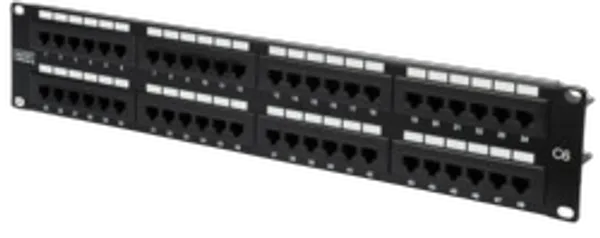 DIGITUS Patchpanel 2HE 48-Port Cat6 ungeschirmt schwarz