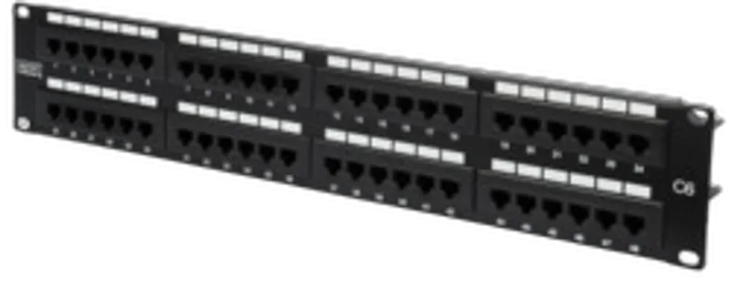 DIGITUS Patchpanel 2HE 48-Port Cat6 ungeschirmt schwarz