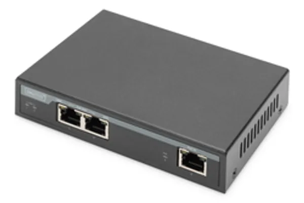 DIGITUS Extender PoE 2-Port 60W 100m Verlängerung schwarz