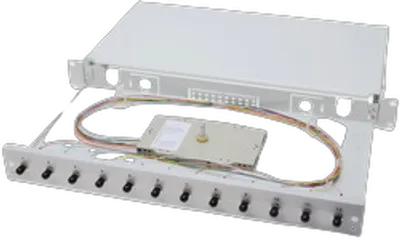 DIGITUS LWL Spleißbox 1HE bestückt  6x SC DX OM3 grau