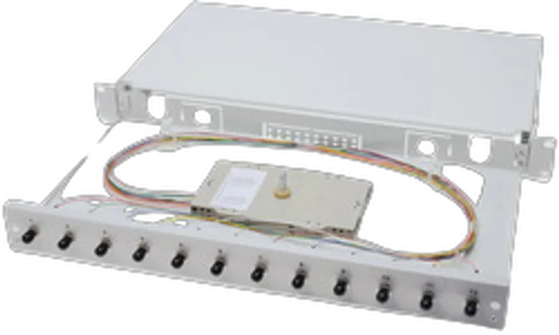 DIGITUS LWL Spleißbox 1HE bestückt  6x SC DX OM3 grau