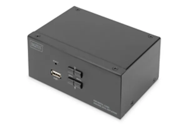 DIGITUS KVM Switch, 2-Port, 4K60Hz, 4xDP in,2xUSB-B,2xAudio