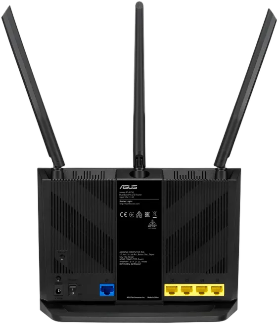 ASUS 4G-AX56 router inalámbrico Gigabit Ethernet Doble banda (2,4 GHz / 5 GHz) Negro