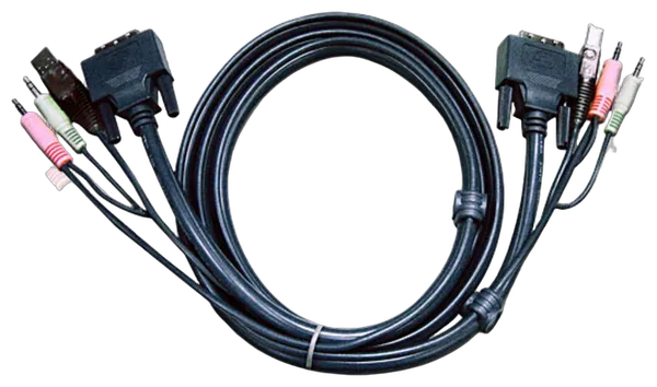 Aten Verbindungskabel DVI-I, 1,8m, USB, Audio