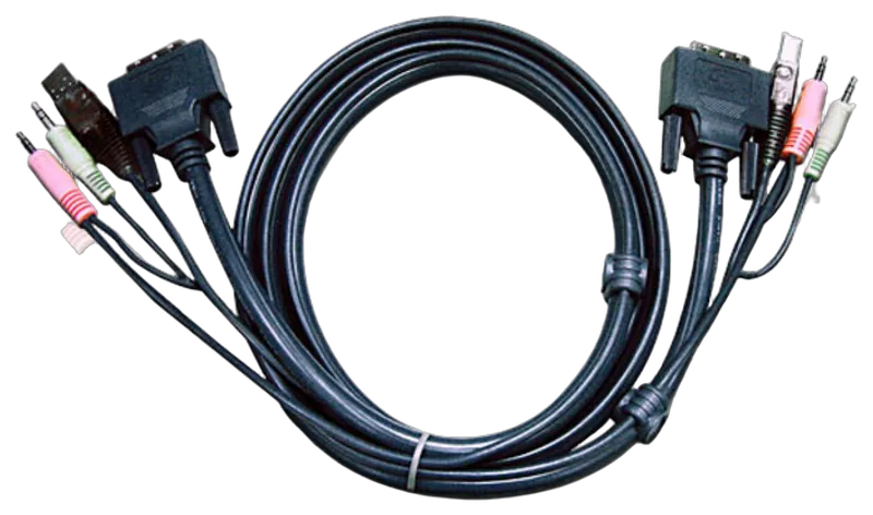 Aten Verbindungskabel DVI-I, 1,8m, USB, Audio