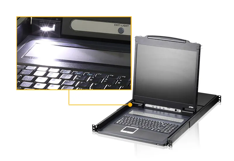 Aten KVM/TFT 16-fach,19" 1HE, incl.KVM/TFT 19", Deutsch, Black Aten KVM/TFT 16-fach,19" 1HE, incl.KVM/TFT 19", Deutsch, Black
