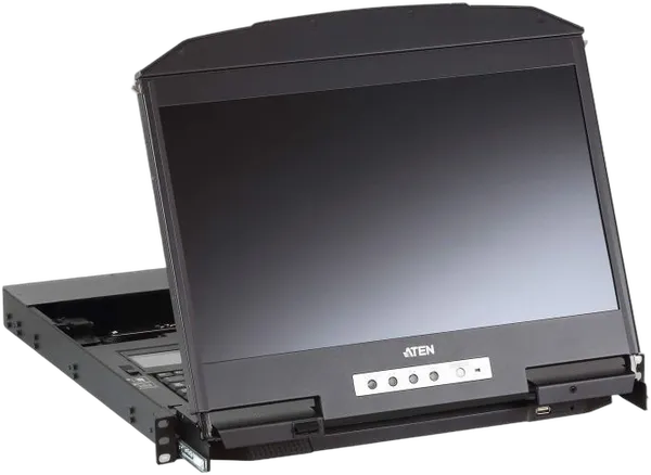 Aten TFT-Schublade,19" 1HE,incl.TFT 18,5", Black, Deutsch, (USB/HDMI/DVI/VGA) mit ultrakurzer Tiefe