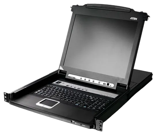 Aten KVM/TFT 8-fach, 19" 1HE, incl.KVM/TFT 19", Deutsch, Black Aten KVM/TFT 8-fach, 19" 1HE, incl.KVM/TFT 19", Deutsch, Black