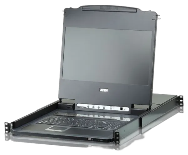 Aten KVM/TFT 8-fach, 19" 1HE, incl.KVM/TFT 17,3", DVI, Deutsch