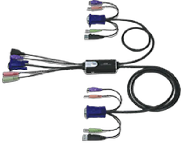 Aten KVM-Switch  2-fach, VGA/USB-Maus+PS2-Tastatur/Audio