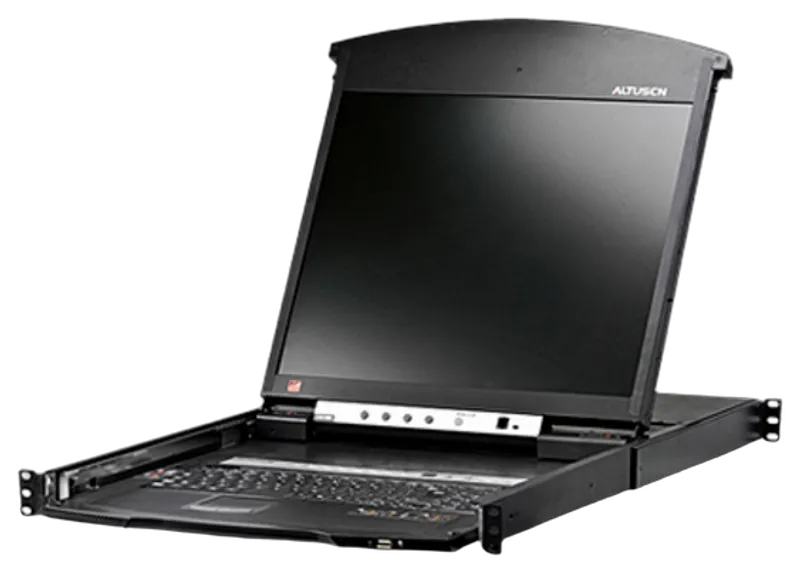 Aten KVM/TFT  8-fach, 19" 1HE, incl.KVM/TFT 17", IP, Dual Rail, HDMI/VGA/USB/PS_2/RJ45