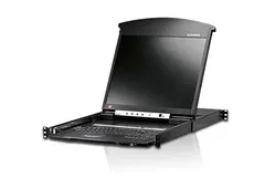 Aten KVM/TFT 16-fach, 19" 1HE, incl.KVM/TFT 19", Deutsch, Dual Rail, LAN(IP)