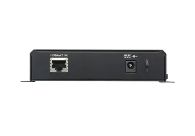 Видео-экстендер Aten HDMI с аудио, приёмник со скалером, задняя панель: порт HDBaseT IN, разъём питания DC5V и