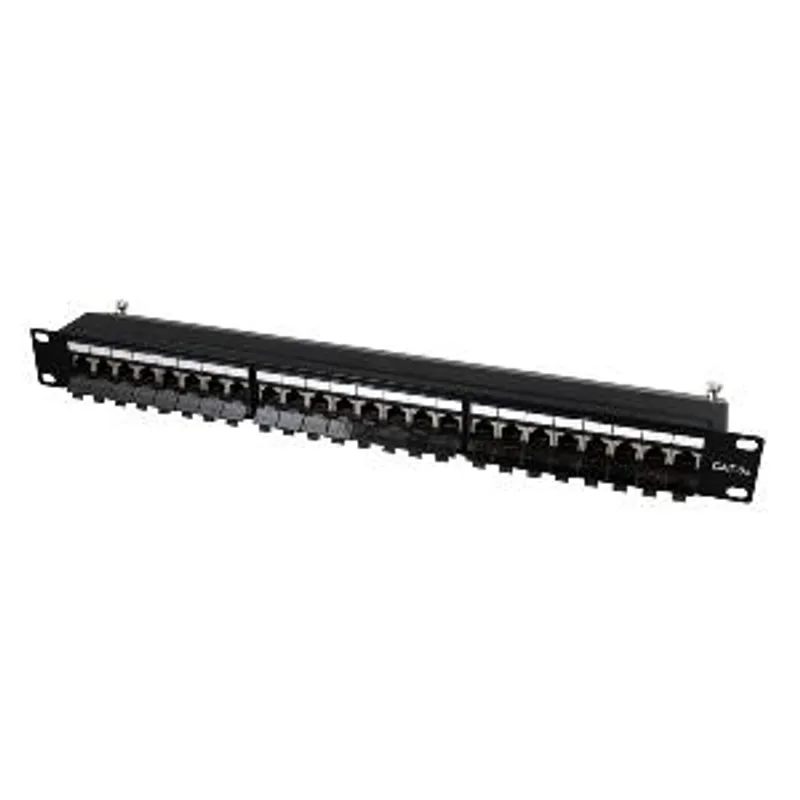 Auerswald COMtrexx Floating-User-Lizenzpaket 100er-Paket – schwarze Rack-Montage-Terminalleiste mit CAT 5e-Anschlüssen und