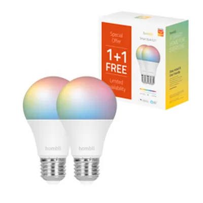 Hombli smarte Glühbirne, 9W, E27, RGB, CCT, 1+1 Promo Pack