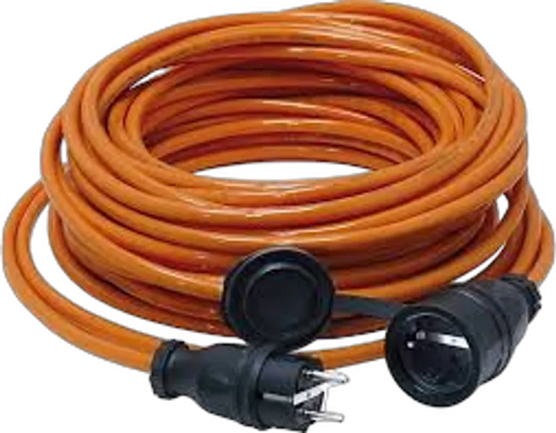 Bachmann Kabel, Verlängerung, Dose(CEE7)->Stecker(CEE7), 25m, Orange