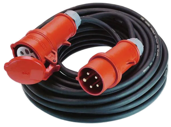 Bachmann Kabel, Verlängerung, Stecker/Buchse, CEE 3L+N+PE, H07RN-F 5G2,5mm² sw, 5,0m, CEE 16A rt