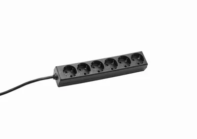 Bachmann Tischsteckdose, 6xDosen(CEE7)->Stecker(CEE7), 1,5m, Schwarz, SELLY