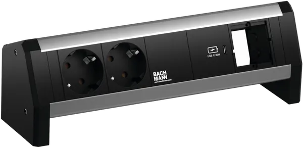 Bachmann Desk Steckdosenleiste, 2xDosen(CEE7), 1xUSB C 30W Charger 1xCM GST18