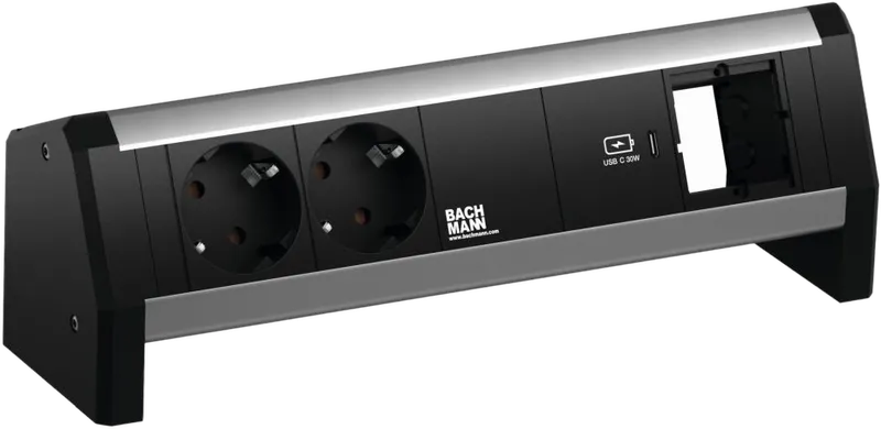 Bachmann Desk Steckdosenleiste, 2xDosen(CEE7), 1xUSB C 30W Charger 1xCM GST18