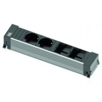 Bachmann Steckdoseneinheit Power Frame 2xSchutzkontaktdosen, 2xABD, schwarz