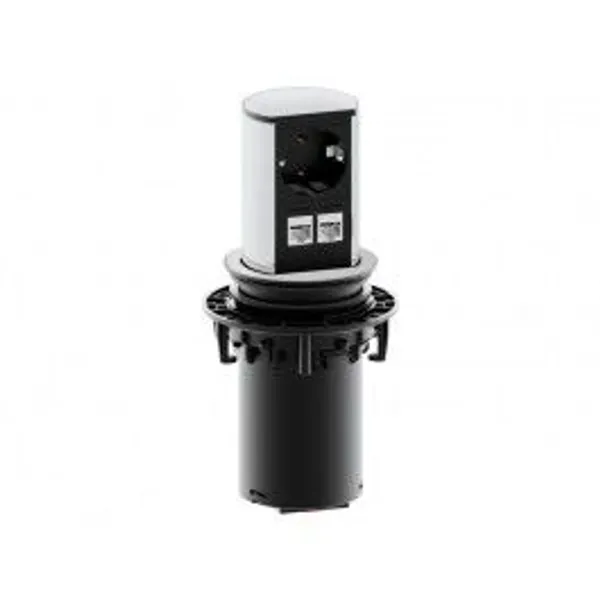 Bachmann, ELEVATOR, Office-Variante, 1xSchutzkontaktsteckdose, 2xCAT6A 90° mit 3m Datenleitung inkl. Stecker