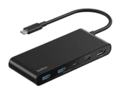 Belkin Connect 7-in-1 USB-C Hub mit Dual USB-C Ports, schwarz