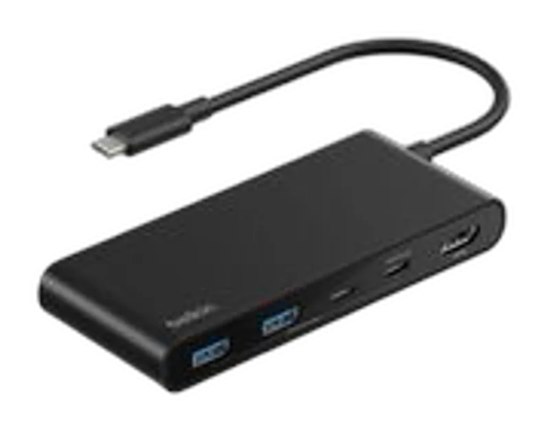 Belkin Connect 7-in-1 USB-C Hub mit Dual USB-C Ports, schwarz