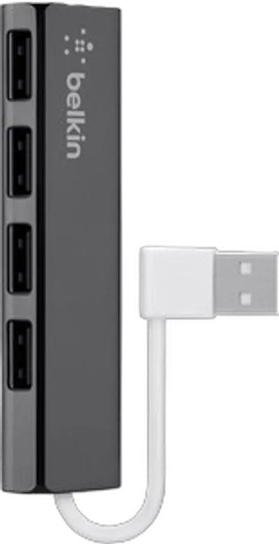 Belkin USB 2.0 HUB, 1:4, SLIM, Passiv, Schwarz