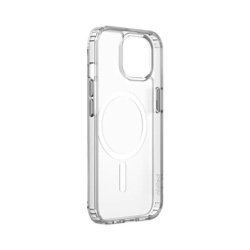 Belkin SheerForce magnetische Schutzhülle für iPhone 15 Plus mit transparenter Rückseite, sichtbarer MagSafe-Ring und