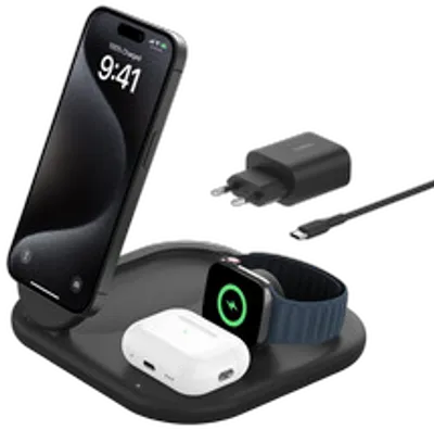 Belkin Wireless BOOST CHARGE Qi2 3-in-1 Ladest. 15W schwarz