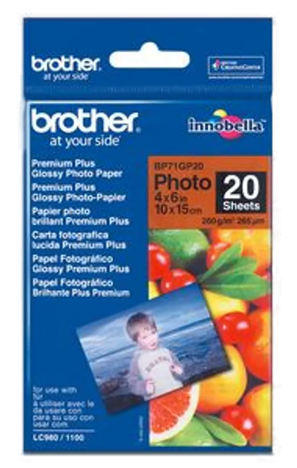 Brother Fotopapier A6 20 Blatt (bis 6000 dpi) 260g/m²