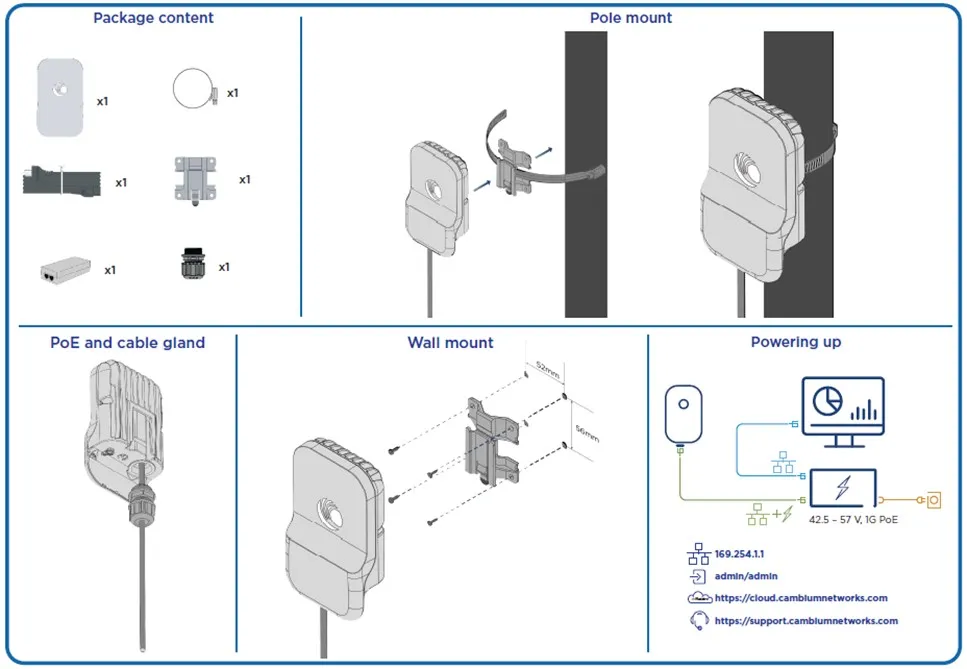 Cambium Networks cnWave 60GHz V1000 Client Node with EU cord Cambium Networks cnWave 60GHz V1000 Client Node with EU cord