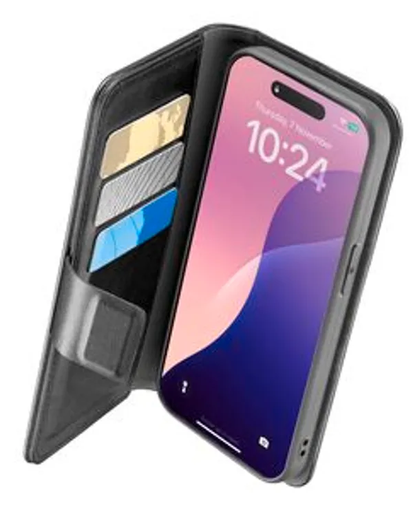 Cellularline Book Agenda 2 Case für Apple iPhone 16e Black