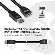 Club3D DisplayPort-Kabel 1.4 Verlängerung 3m 8K60HZ St/Bu retail Club3D DisplayPort-Kabel 1.4 Verlängerung 3m 8K60HZ St/Bu retail