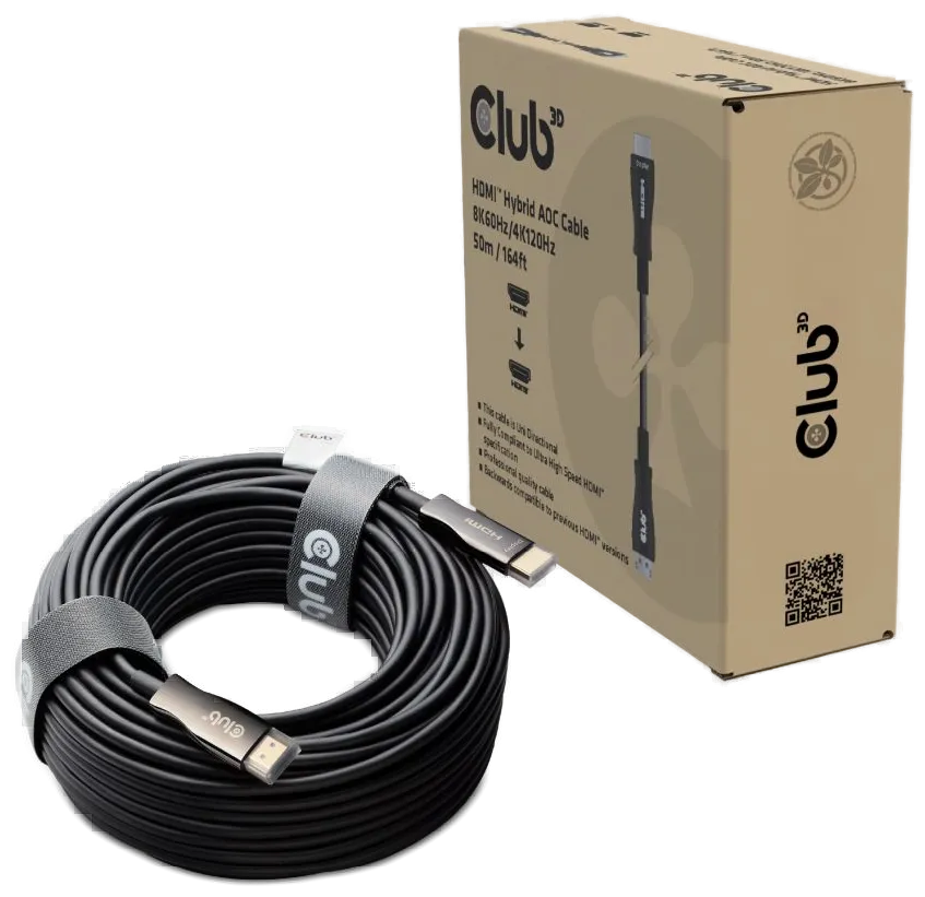 Club3D HDMI-Kabel A -> A 2.1 aktiv opt. 8K60Hz UHD 50 Meter retail Club3D HDMI-Kabel A -> A 2.1 aktiv opt. 8K60Hz UHD 50 Meter retail