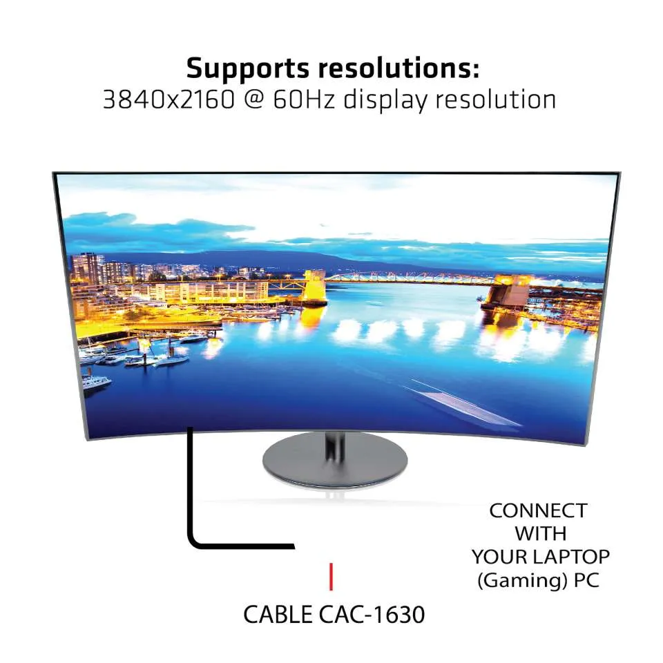 Adapter USB-C + HDMI + Mini DisplayPort 1.2 => HDMI 4K60Hz HDR *Club3D* Aktiv 32 AWG