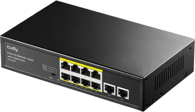 Cudy 8-Port 10/100M PoE+ Switch with 2 Uplink Ports 120W