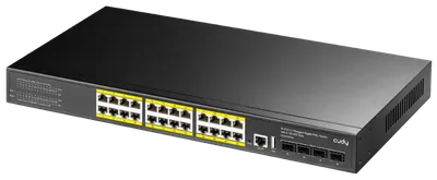 Cudy 24-Port Layer 3 Managed Gigabit PoE+ Switch with 4 10G SFP Slots, 400W, GS5024PS4-400W