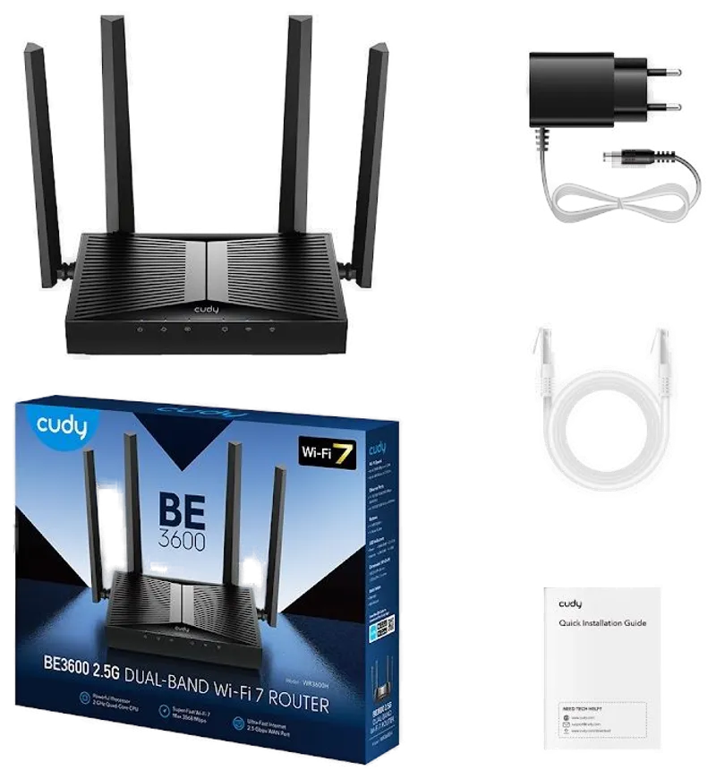 Cudy BE3600 Gigabit Wi-Fi 7 Mesh Router, WR3600