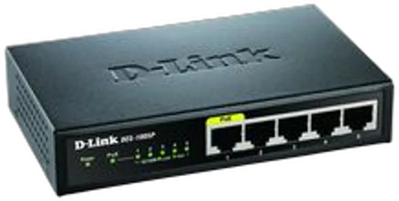 D-Link DES-1005P/E network switch Unmanaged L2 Fast Ethernet (10/100) Power over Ethernet (PoE) Black