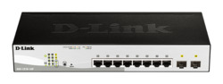 Switch 280mm D-Link DGS-1210-10P          2*SFP/ 8*GE PoE retail