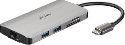 D-Link DUB-M810  8-in-1 USB-C Hub mit HDMI/USB-PD/GBE/SD-R. retail
