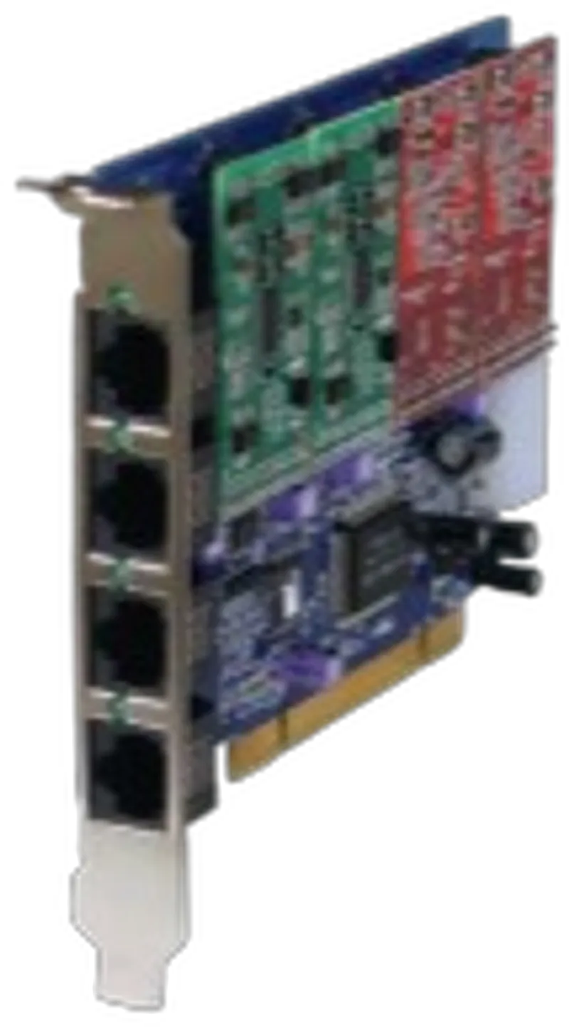 Digium 1A4A04F 4 Port 2-FXS/2-FXO PCI Card with EC
