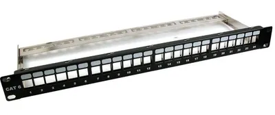 Keystone, Modulträger, 19"Patchpanel für 24xTP-Modul;1HE, Metallfarbe