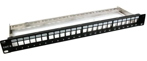 Keystone, Modulträger, 19"Patchpanel für 24xTP-Modul;1HE, Metallfarbe