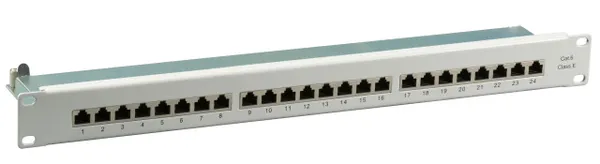 EFB Patchpanel STP 24xRJ45 Cat.6, 19" 1HE, schwarz, geschirm
