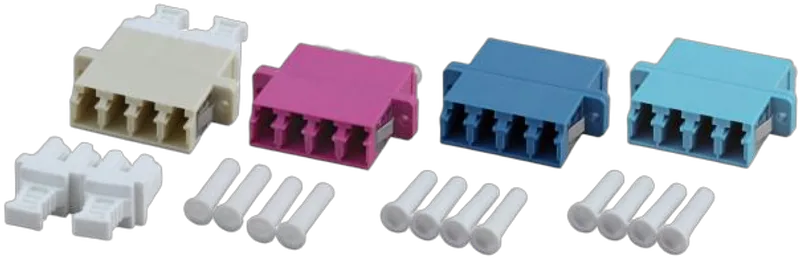 LWL-Kupplung,LC-Buchse/LC-Buchse, 50/125u Multimode, 2xduplex(Quad), Keramikhülse, OM4